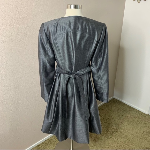 Calvin Klein Belted Coat Duster Medium Gray Color - Picture 9 of 15
